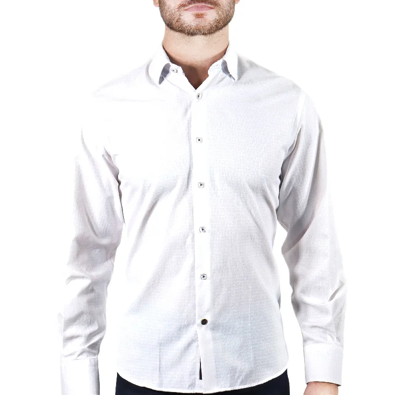 men's stylish short-sleeve shirts -White Squares