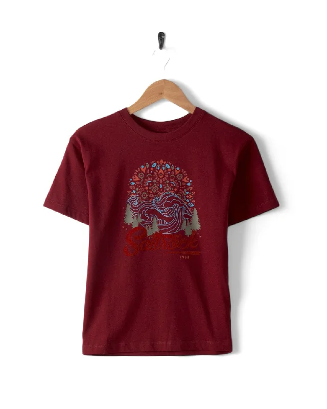 men's t-shirts for casual wear -Wildflower Wave - Kids Oversized T-Shirt - Red