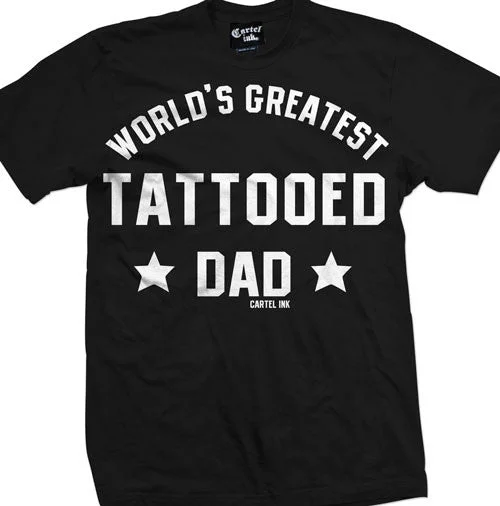 casual graphic t-shirts for men -World's Greatest Tattooed Dad Men's T-Shirt