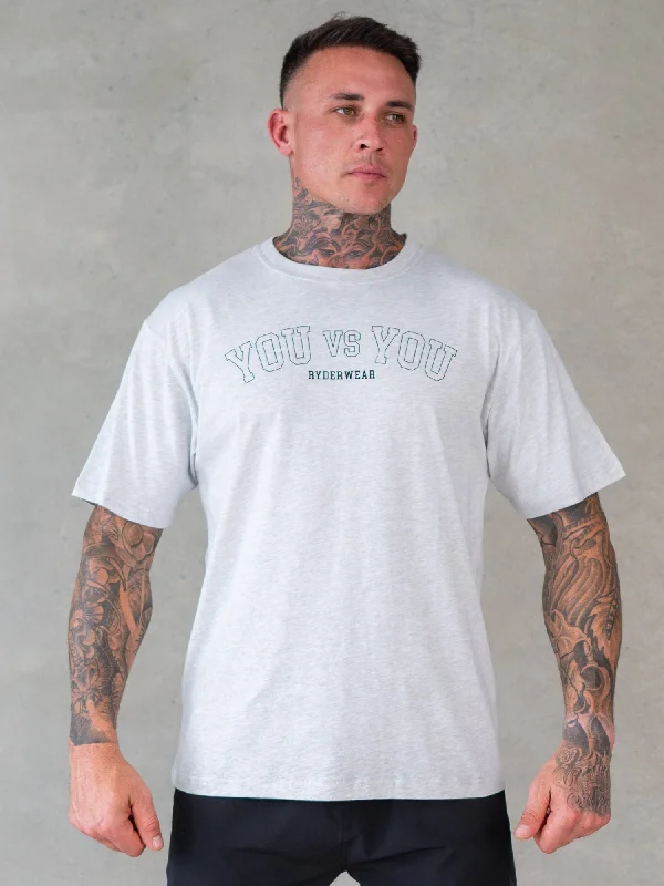 men's short-sleeve t-shirts -You vs You Oversized T-Shirt - Snow Marl