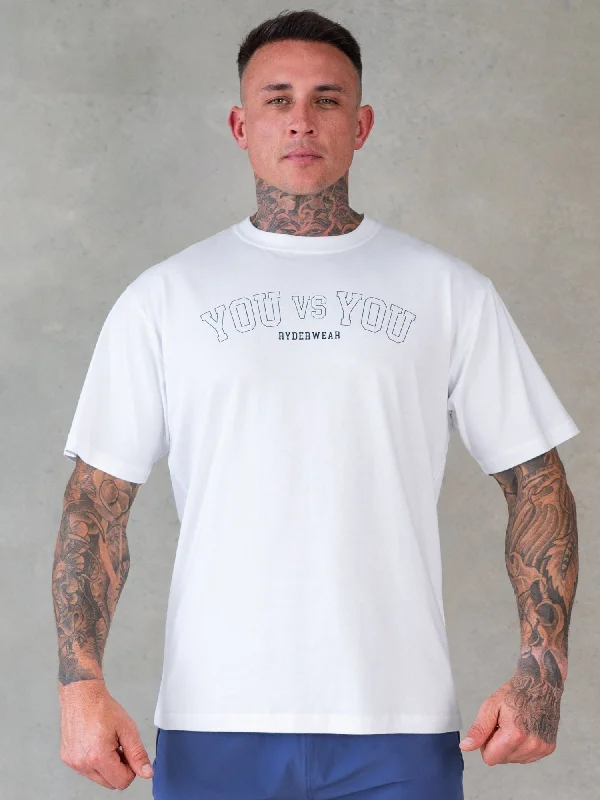 men's fitted t-shirts -You vs You Oversized T-Shirt - White