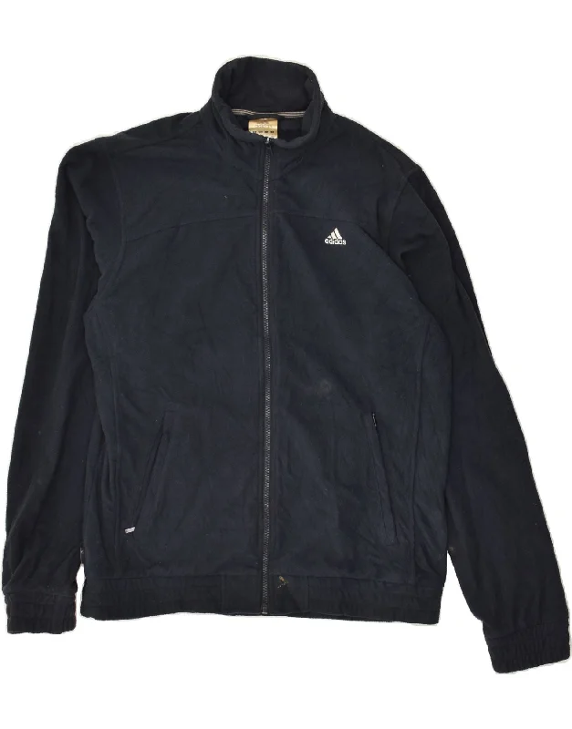 men's blazer jackets for work -ADIDAS Mens Fleece Jacket UK 40 Large Navy Blue Polyester