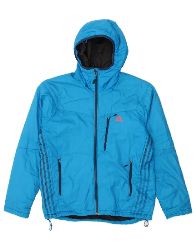 stylish winter jackets for men -ADIDAS Mens Hooded Windbreaker Jacket UK 44/46 Large Blue Polyester