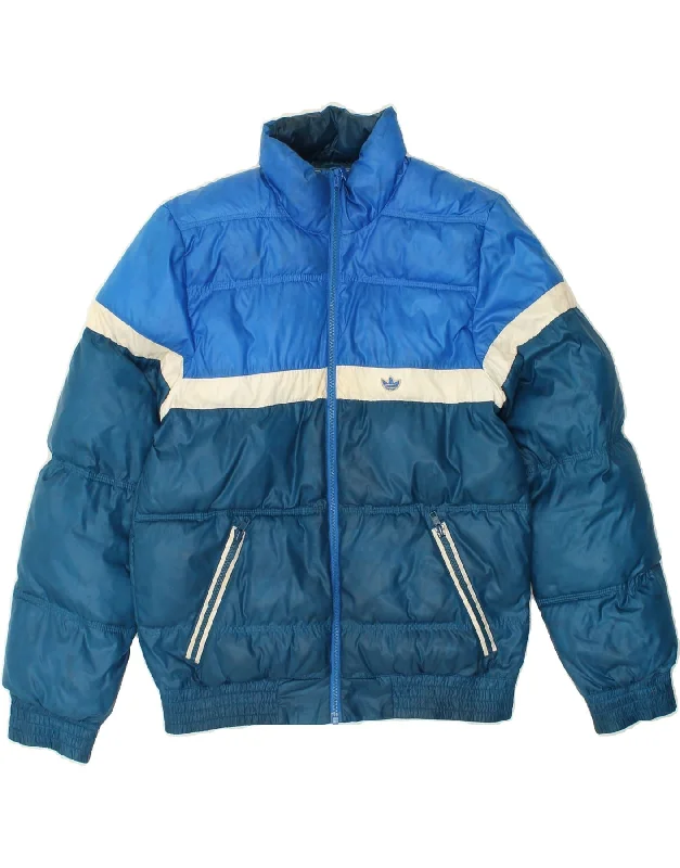 men's blazers for casual wear -ADIDAS Mens Padded Jacket UK 34 XS Blue Colourblock Polyester