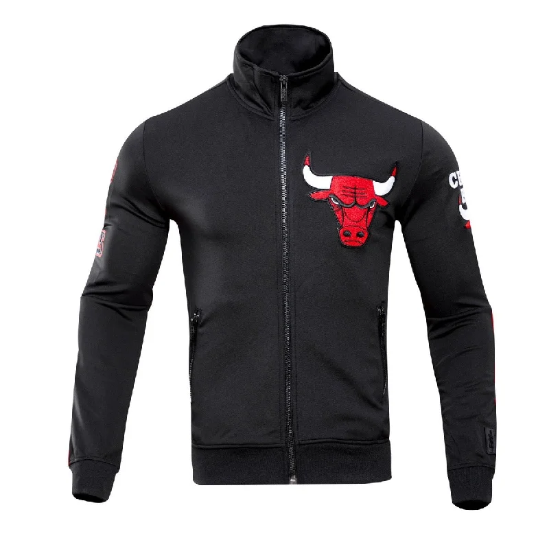 men's stylish jackets with zippers -NBA CHICAGO BULLS CLASSIC MEN'S TRACK JACKET (BLACK)