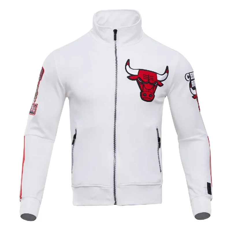 men's high-performance jackets -NBA CHICAGO BULLS CLASSIC MEN'S TRACK JACKET (WHITE)