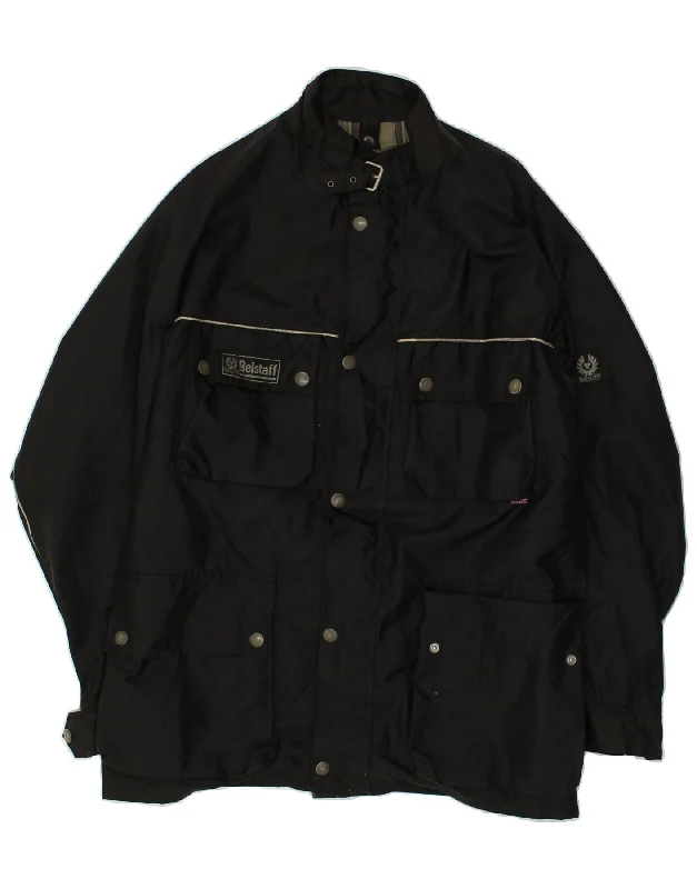 men's technical jackets -BELSTAFF Mens Utility Jacket UK 42 XL Black Nylon