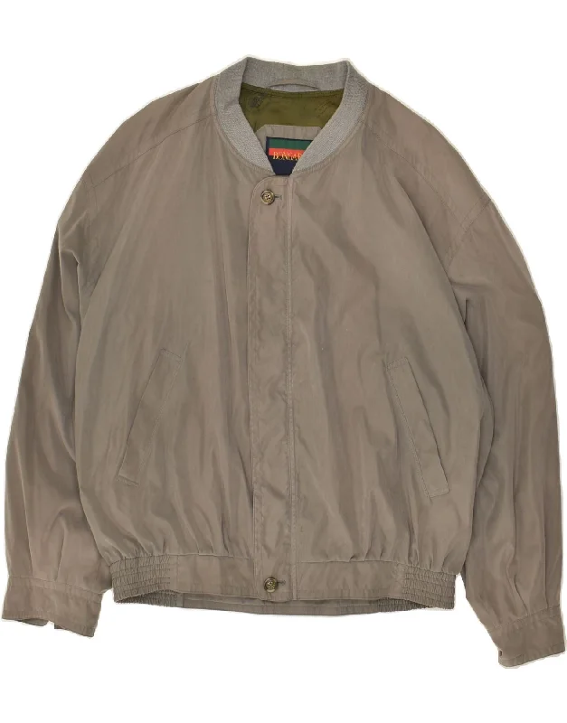 stylish jackets for men -BONGARDI Mens Bomber Jacket IT 54 2XL Grey Polyester