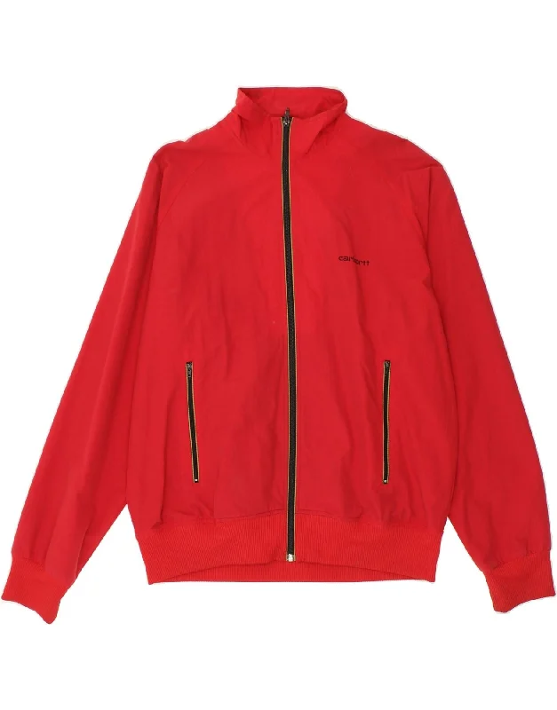 men's breathable jackets -CARHARTT Mens Bomber Jacket UK 42 XL Red Nylon