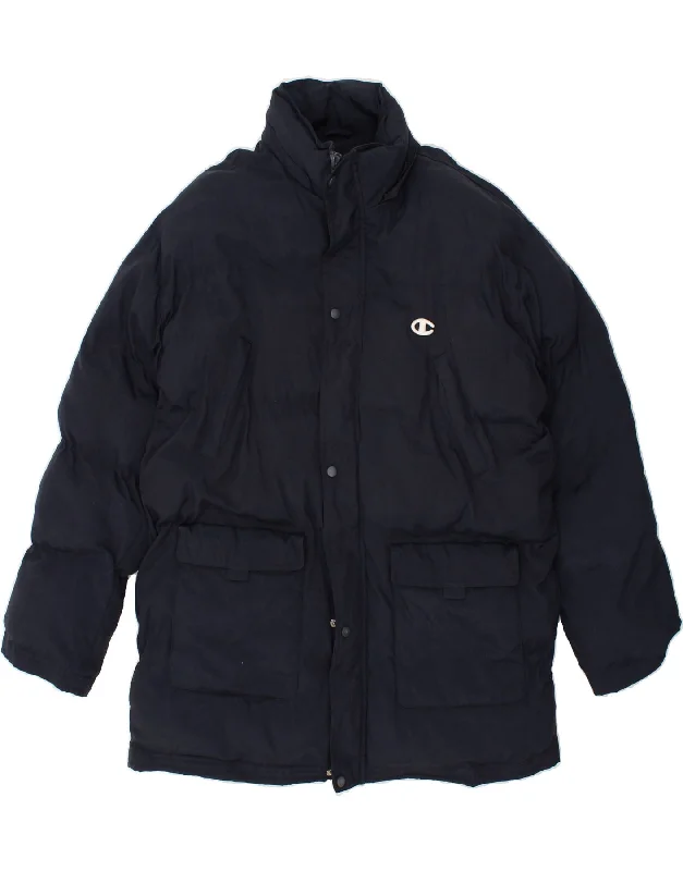 men's breathable jackets -CHAMPION Mens Graphic Parka Jacket 3XL Navy Blue