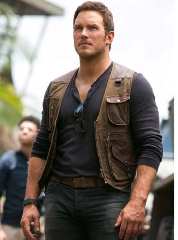 warm vest jackets for men -Chris Pratt Jurassic World Vest