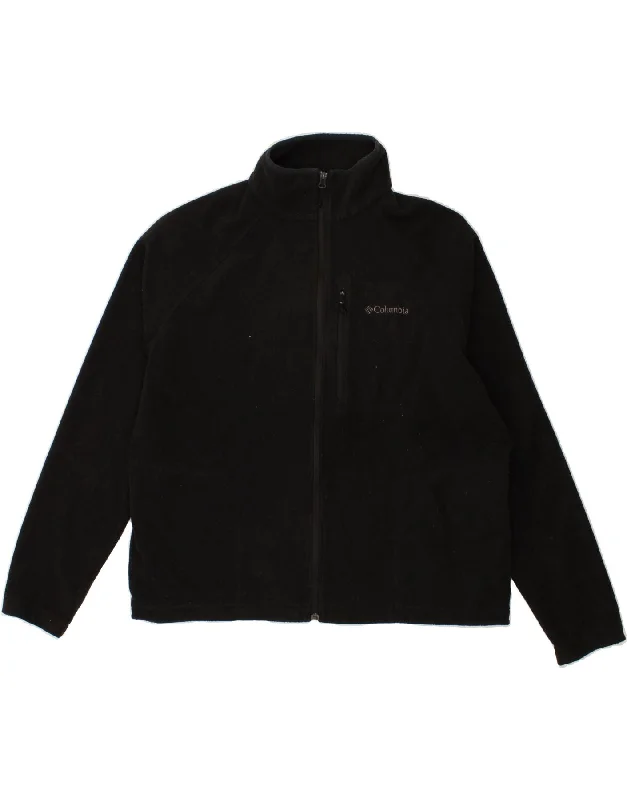 men's cargo jackets -COLUMBIA Mens Fleece Jacket UK 44 2XL Black Polyester