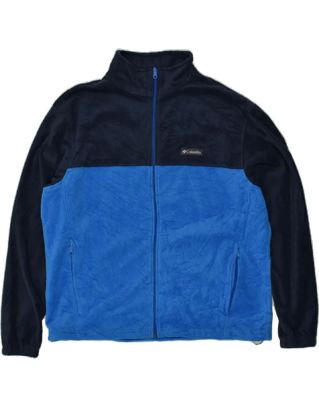 men's slim-fit blazers -COLUMBIA Mens Fleece Jacket UK 44 2XL Blue Colourblock Polyester