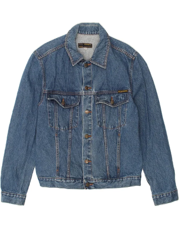 men's corduroy jackets -CROWN Mens Denim Jacket UK 38 Medium Blue Cotton