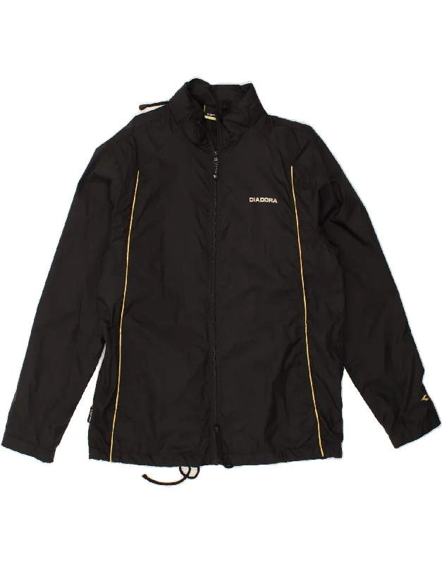 men's insulated jackets -DIADORA Mens Rain Jacket UK 38 Medium Black Nylon