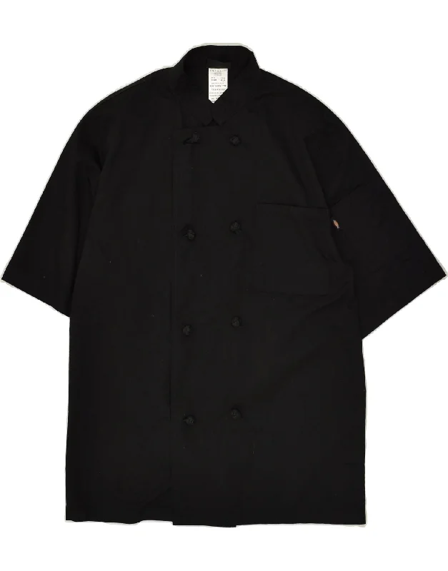 men's wool-blend trench coats -DICKIES Mens Chef Short Sleeve Jacket UK 34 2XS Black Polyester