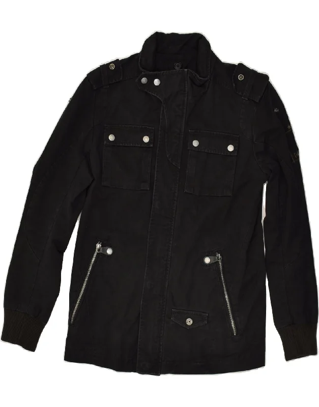 denim jackets for men -DIESEL Mens Utility Jacket UK 36 Small Black Cotton