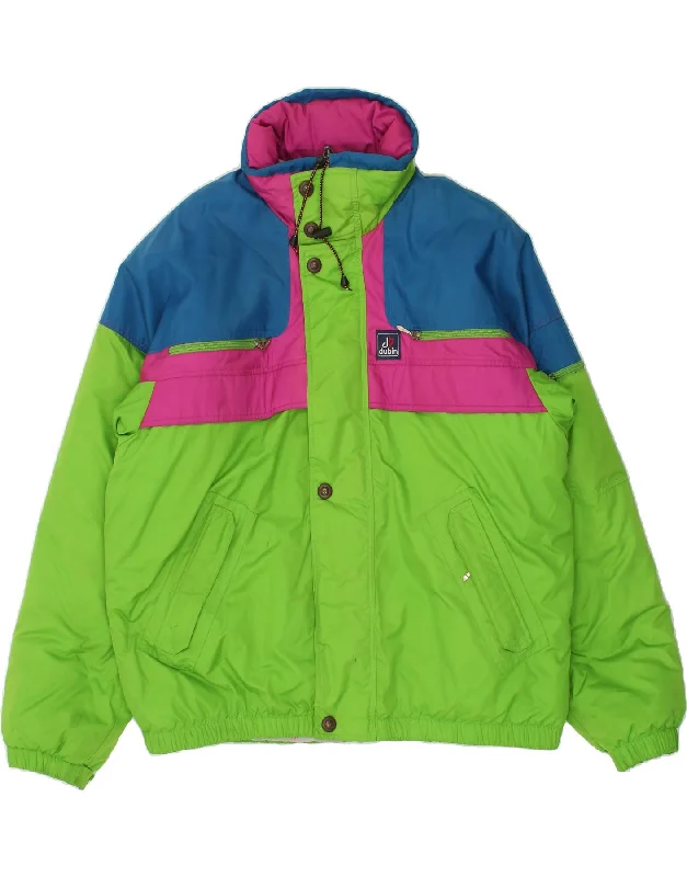 men's parkas for winter -DUBIN Mens Padded Jacket IT 56 3XL Green Colourblock Polyester