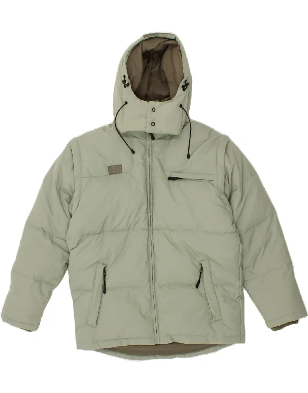 men's tailored jackets -FILA Mens Hooded Padded Jacket UK 36 Small Green Polyamide