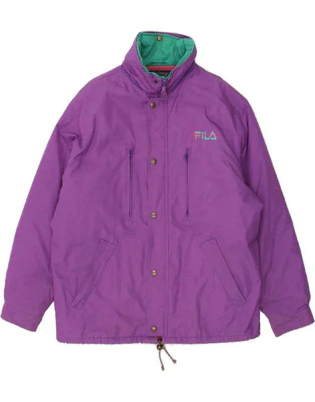 stylish winter jackets for men -FILA Mens Windbreaker Jacket IT 54 2XL Purple Polyester