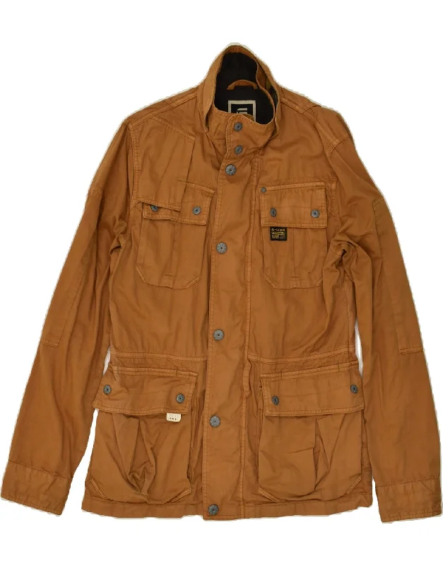 men's motorcycle jackets -G-STAR Mens Utility Jacket UK 38 Medium Brown Cotton