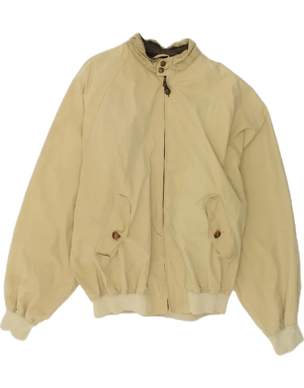 fleece-lined bomber jackets for men -GANT Mens Loose Fit Bomber Jacket UK 42 XL Beige Cotton