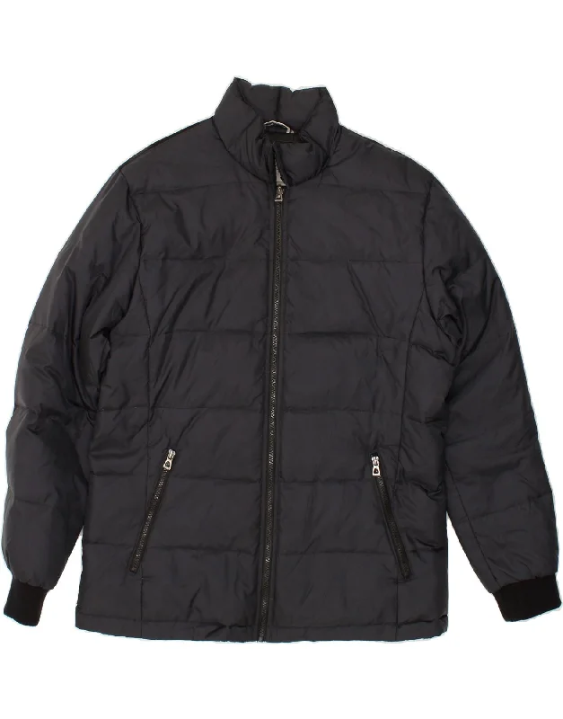 men's casual zippered jackets -GEOX Mens Padded Jacket UK 42 XL Navy Blue Polyester