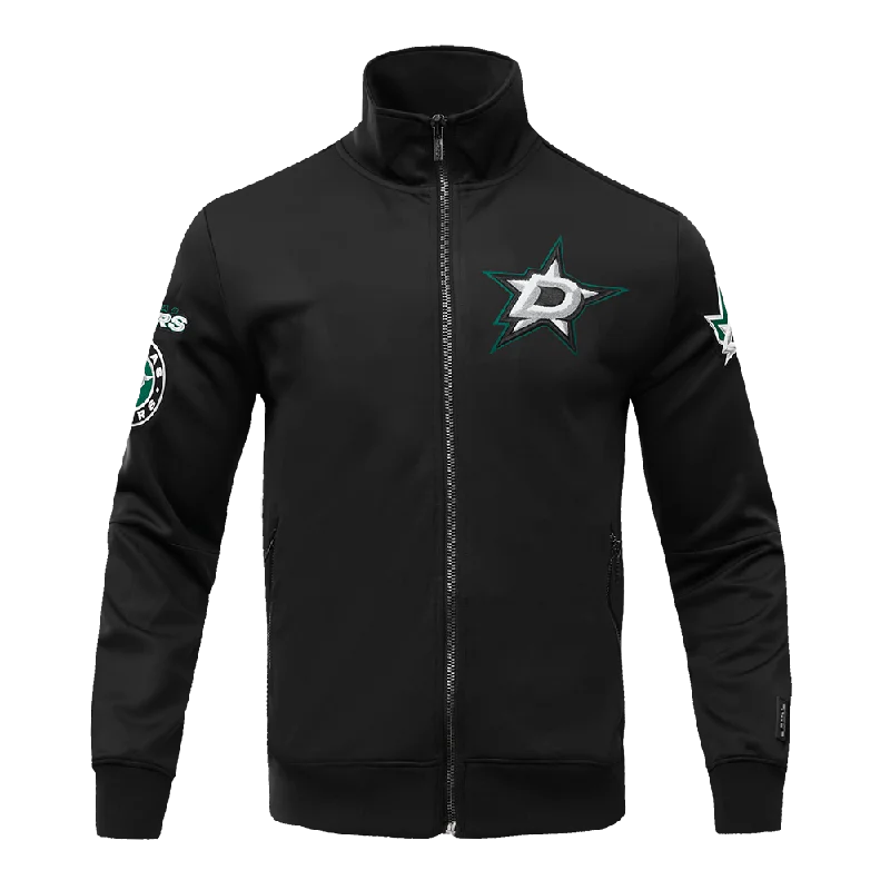 men's performance jackets for cold weather -NHL DALLAS STARS CLASSIC CHENILLE MEN'S DK TRACK JACKET (BLACK)