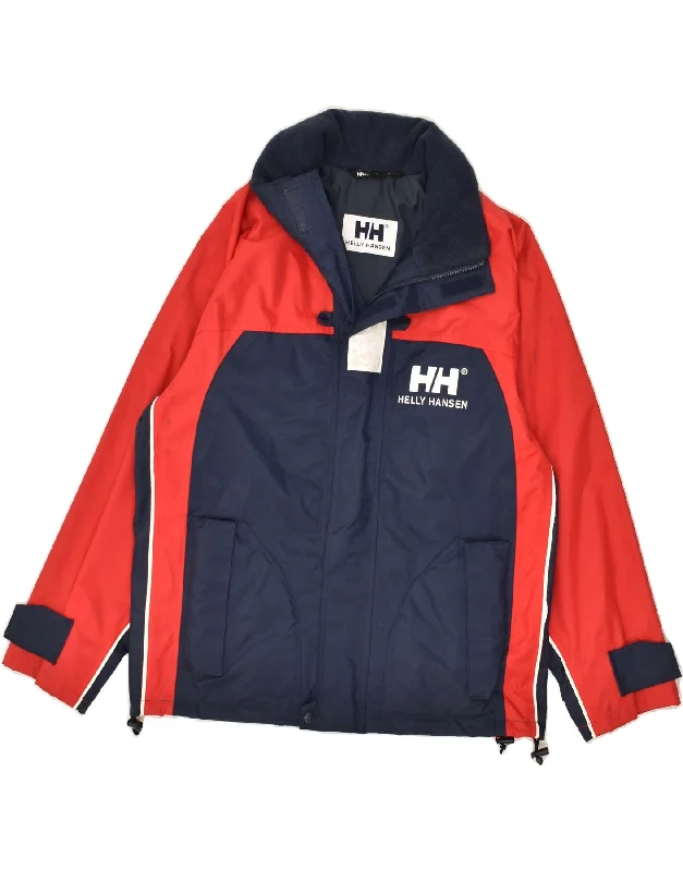 men's peacoats -HELLY HANSEN Mens Windbreaker Jacket UK 34 XS Red Colourblock Nylon