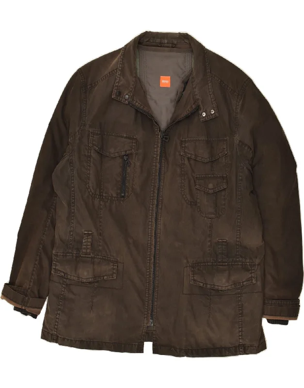 men's winter jackets -HUGO BOSS Mens Windbreaker Jacket UK 40 Large Brown