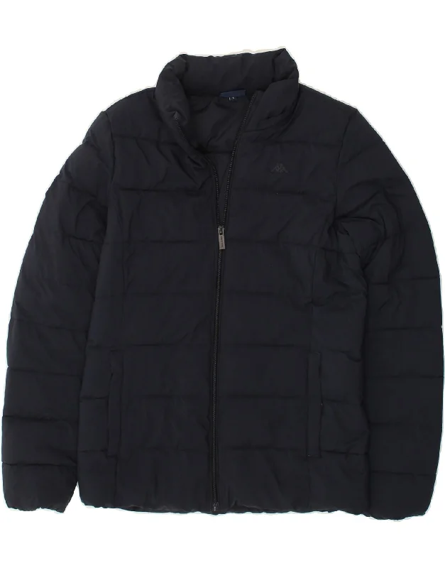 men's parka jackets -KAPPA Mens Padded Jacket UK 36 Small Navy Blue Polyester