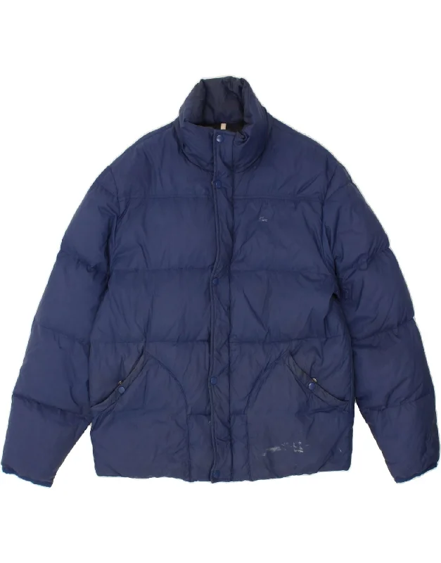 men's utility jackets -LACOSTE Mens Padded Jacket IT 54 2XL Navy Blue Polyamide