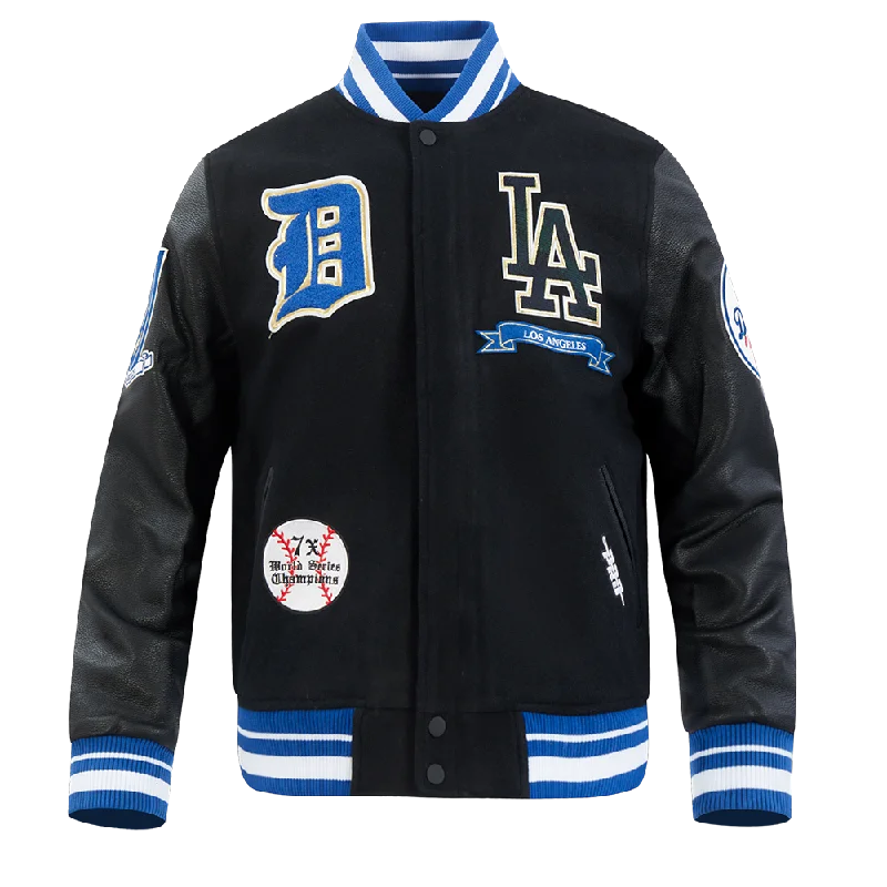 men's velvet jackets -MLB LOS ANGELES DODGERS PRO PREP MEN'S WOOL VARSITY JACKET (BLACK/DODGER BLUE)