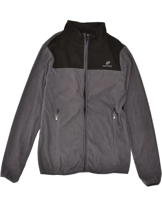 men's jacket coats for autumn -LOTTO Mens Fleece Jacket UK 38 Medium Grey Colourblock Polyester