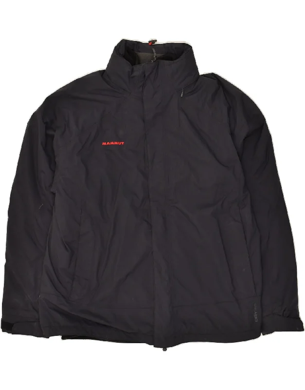 men's wool jackets -MAMMUT Mens Hooded Windbreaker Jacket EU 52 XL Black Polyester