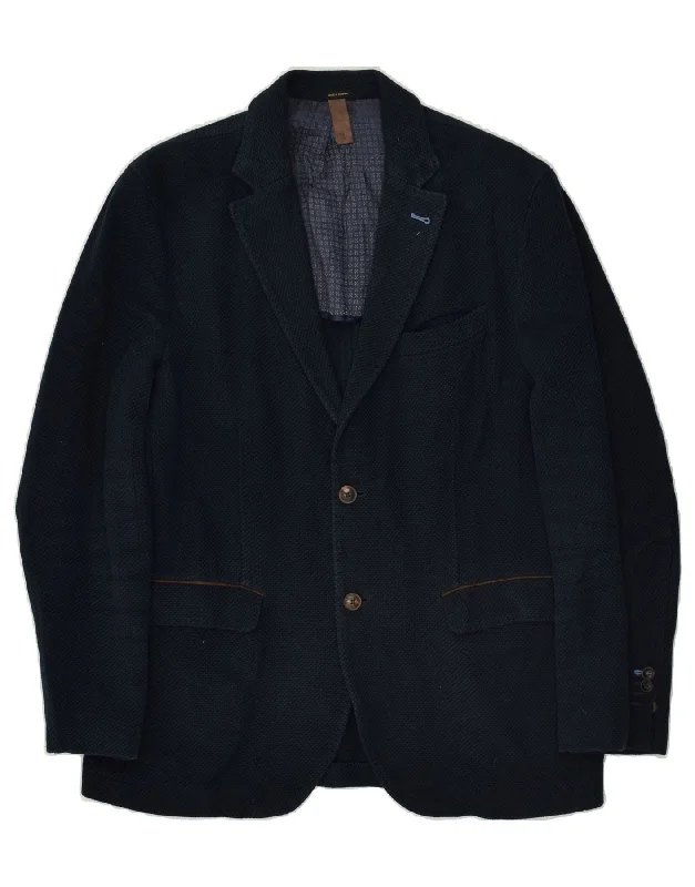 men's parka jackets for winter -MASSIMO DUTTI Mens 2 Button Blazer Jacket UK 42 Large Navy Blue