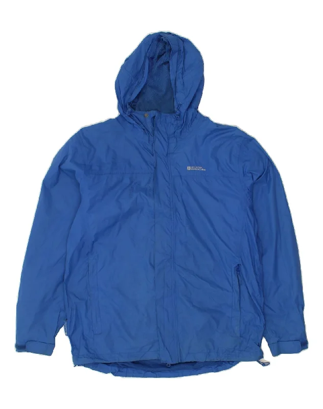 men's rain jackets -MOUNTAIN WAREHOUSE Mens Hooded Rain Jacket UK 38 Medium Blue Nylon