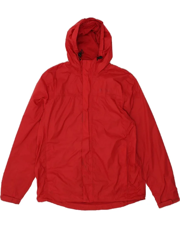 men's parka jackets for winter -MOUNTAIN WAREHOUSE Mens Hooded Rain Jacket UK 40 Large Red Nylon