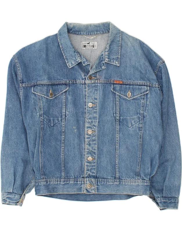 men's corduroy jackets -MUSTANG Mens Denim Jacket UK 40 Large Blue Cotton