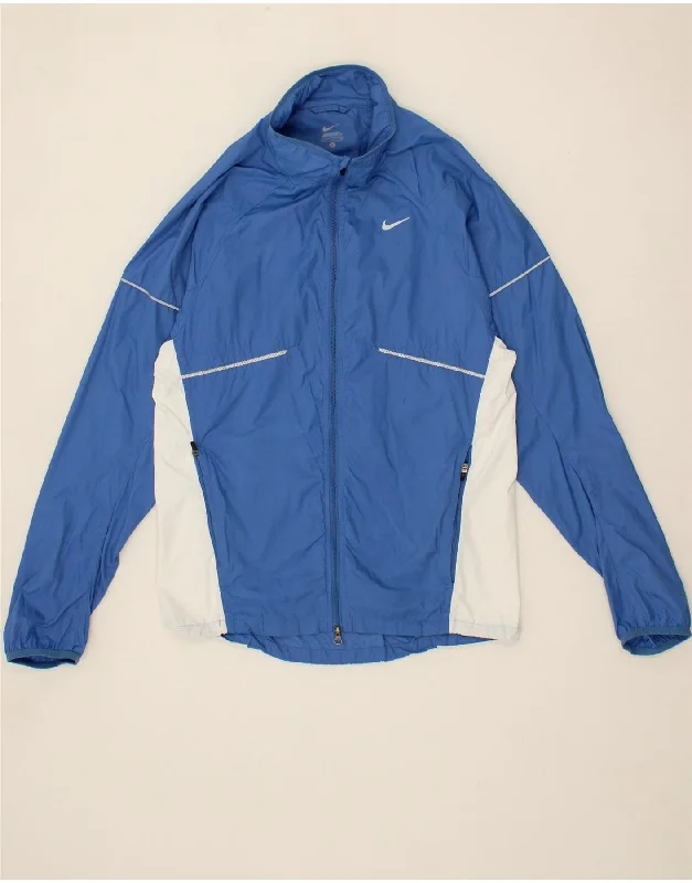 classic jackets for men -NIKE Mens Rain Jacket UK 36 Small Blue Colourblock Polyester