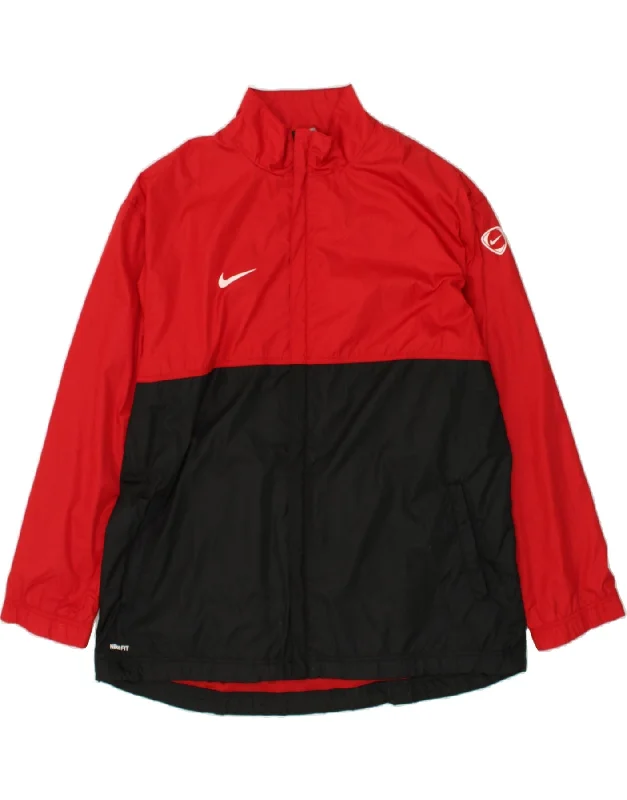 men's blazer jackets for weddings -NIKE Mens Rain Jacket UK 44 2XL Red Colourblock Polyester