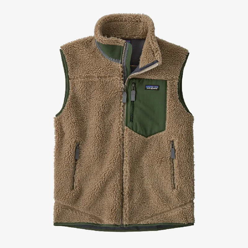 men's zippered waistcoats -Men's Classic Retro-X Fleece Vest - Seabird Grey