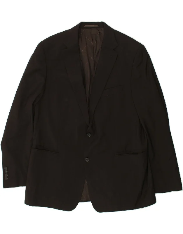 men's formal jackets -PIERRE CARDIN Mens 2 Button Blazer Jacket UK 40 Large Black Acetate