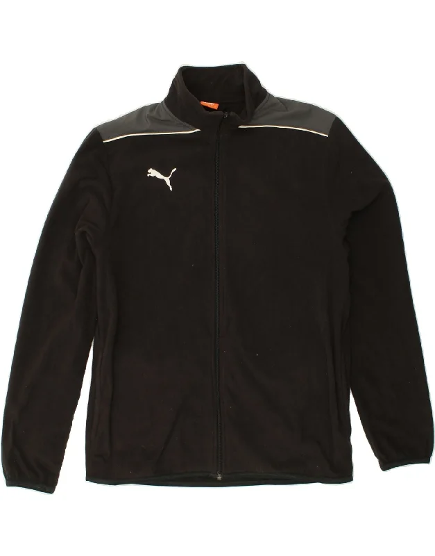 men's parka jackets for winter -PUMA Mens Fleece Jacket UK 40 Large Black Colourblock Polyester