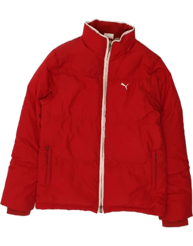 men's sport jackets -PUMA Mens Padded Jacket UK 38 Medium Red