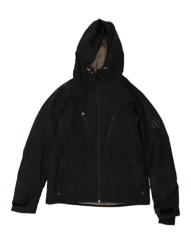 men's modern jackets -QUIKSILVER Mens Slim Fit Hooded Windbreaker Jacket UK 36 Small Black