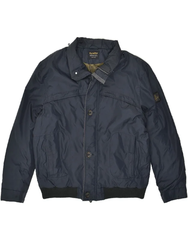 military-inspired jackets for men -REFRIGIWEAR Mens Bomber Jacket UK 42 XL Navy Blue Polyamide