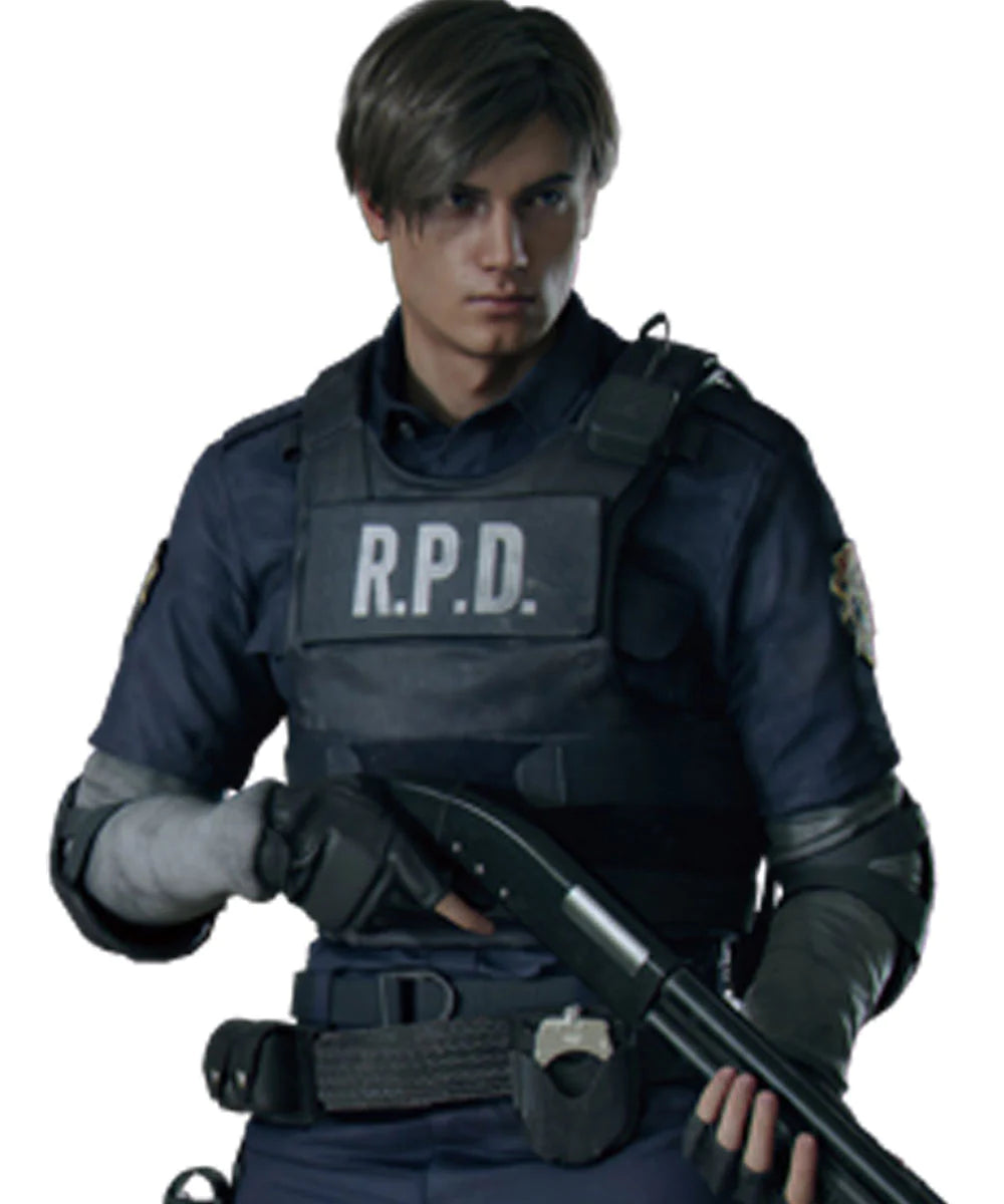 button-down vests for men -Resident Evil 2 Leon Kennedy RPD Vest