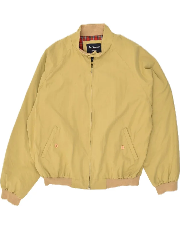 stylish jackets for men -ROY ROGERS Mens Bomber Jacket UK 38 Medium Beige Polyester