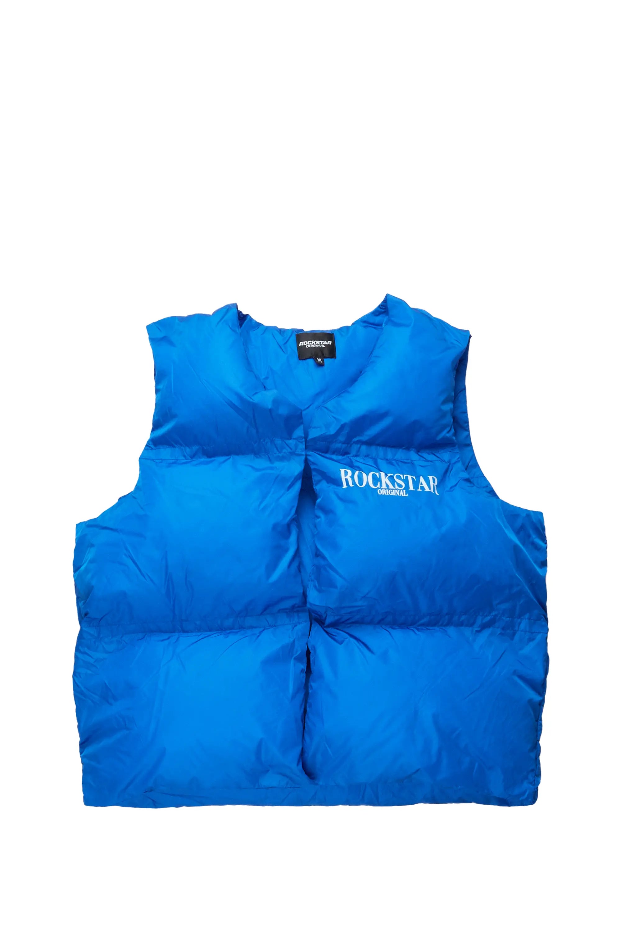 cotton waistcoats for men -Frederick Royal Blue Puffer Vest